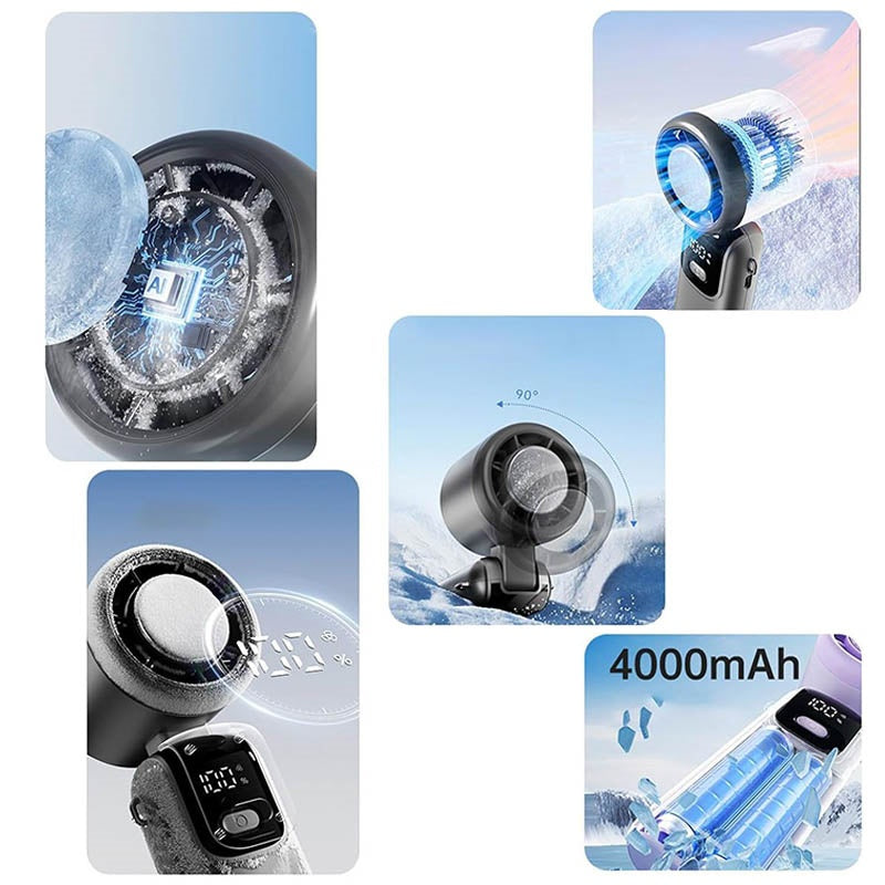 SundropThreads foldable handheld and desk cooling fan, full product view